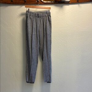 Eileen Fisher Black & White Checked Elastic-Waist Pants w/Pockets